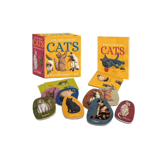 For the Love of Cats: A Wooden Magnet Set