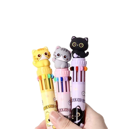 Cats 10-Color Retractable Ball Pen