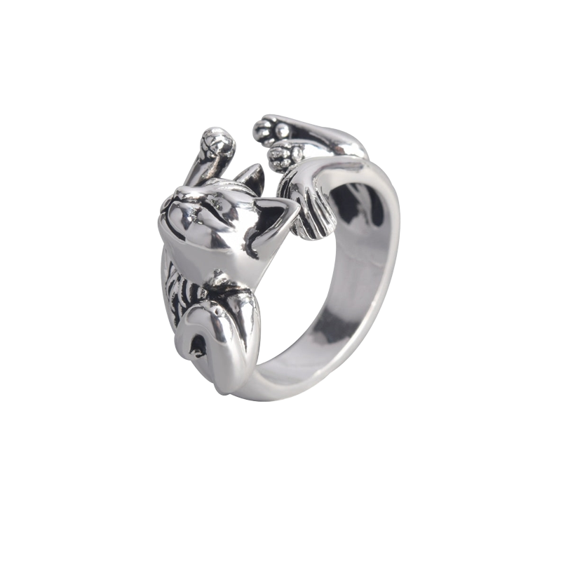 Sleeping Cat Open Ring