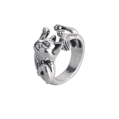 Sleeping Cat Open Ring