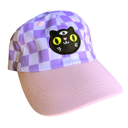 Black Cat Checkerboard Hat