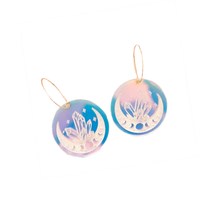 Celestial Holographic Dangle Earrings