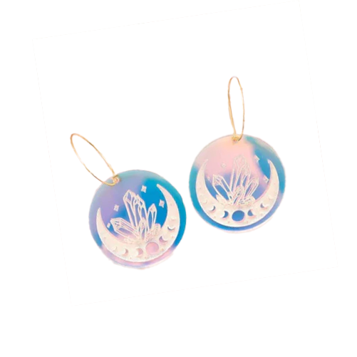 Celestial Holographic Dangle Earrings