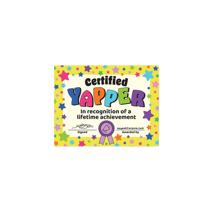 Certified Yapper Certificate Sticker