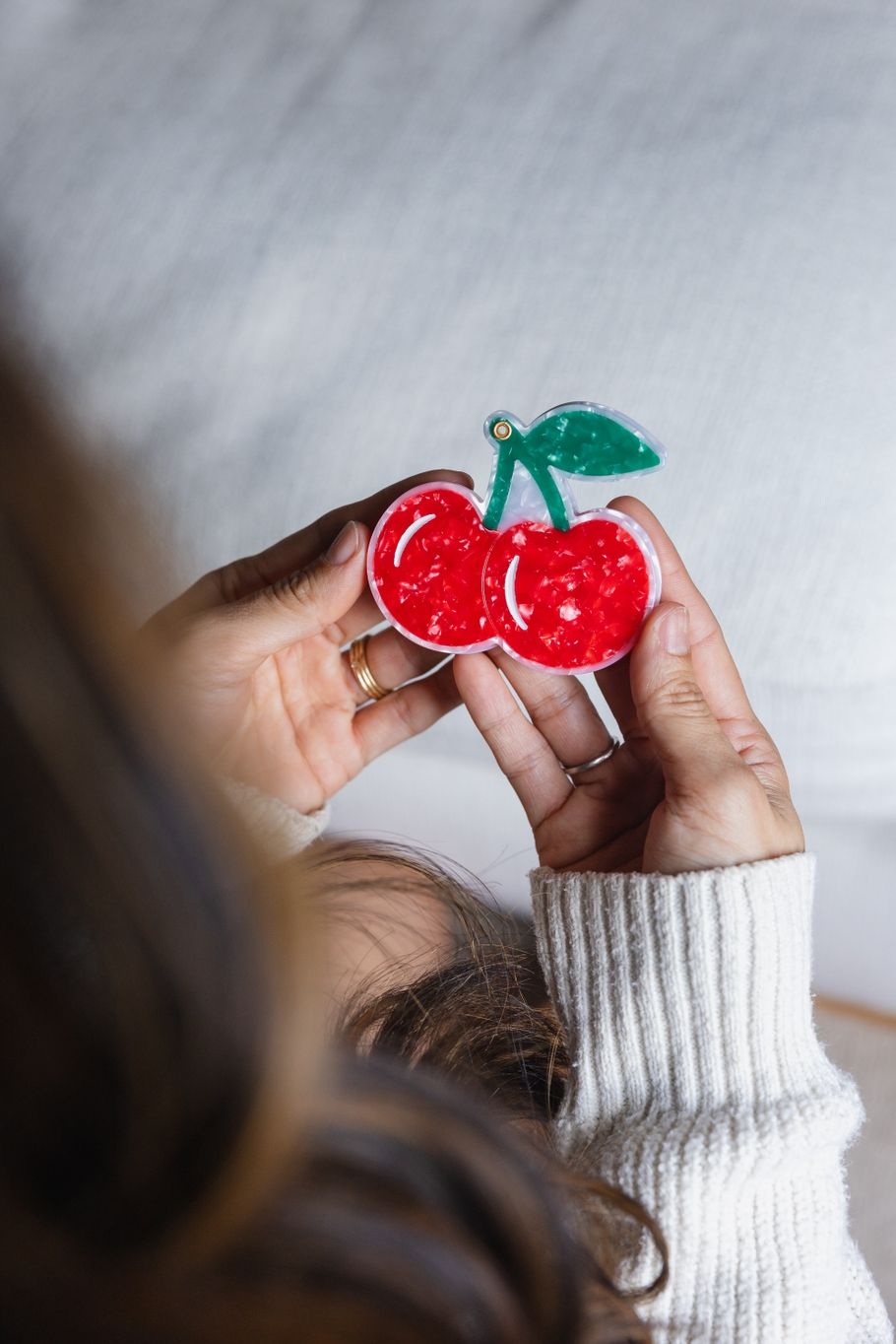Cherries Swing-Hinge Folding Compact Mirror
