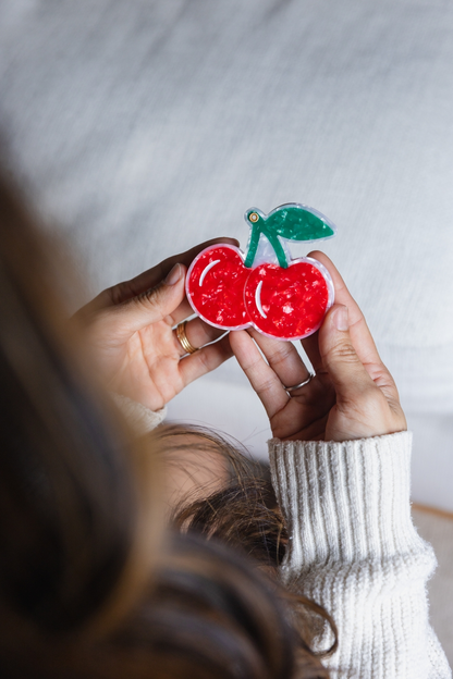Cherries Swing-Hinge Folding Compact Mirror