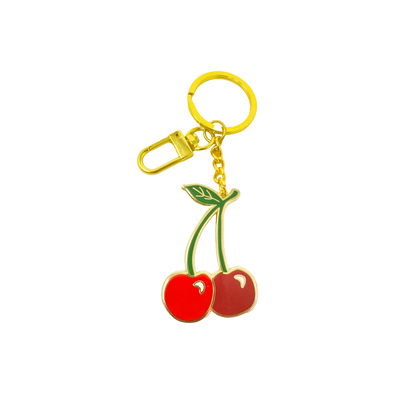 Cherry Enamel Keychain
