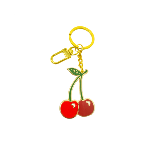 Cherry Enamel Keychain