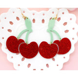 Cherry Glitter Earrings