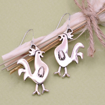 Country Girl Chicken Dangle Earrings