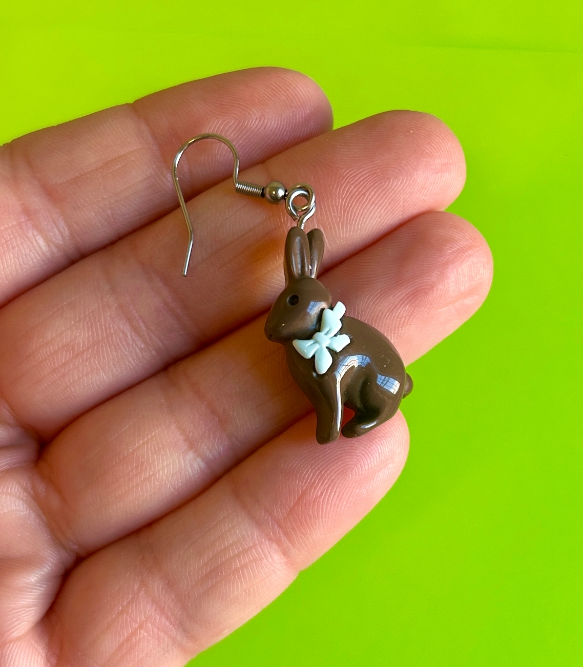 Chocolate Rabbit Dangle Earrings