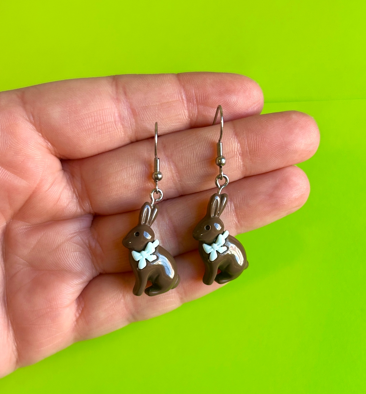 Chocolate Rabbit Dangle Earrings