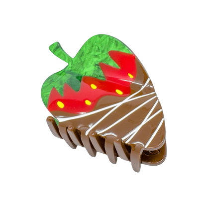 Chocolate Covered Strawberry Hair Claw Clip