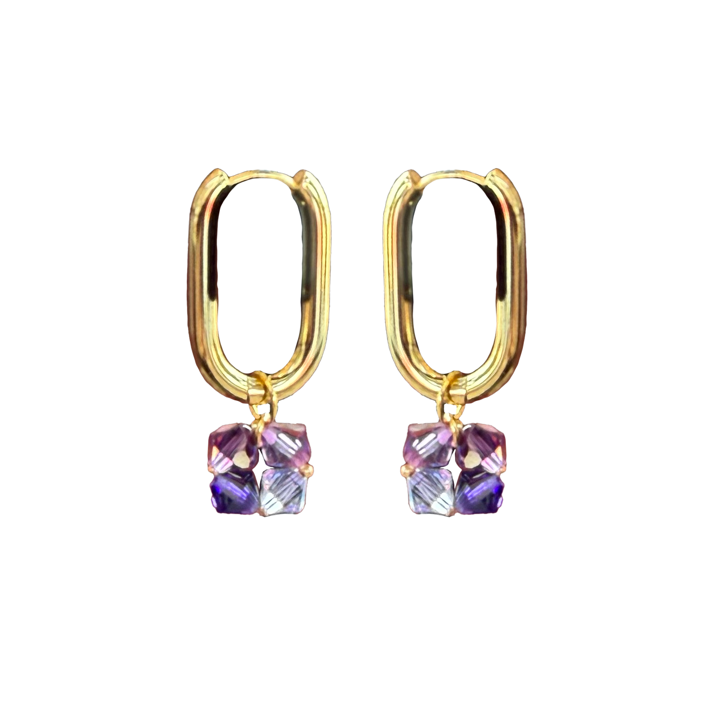 Chunky Lavender Dangle Earrings