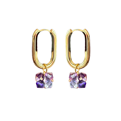 Chunky Lavender Dangle Earrings