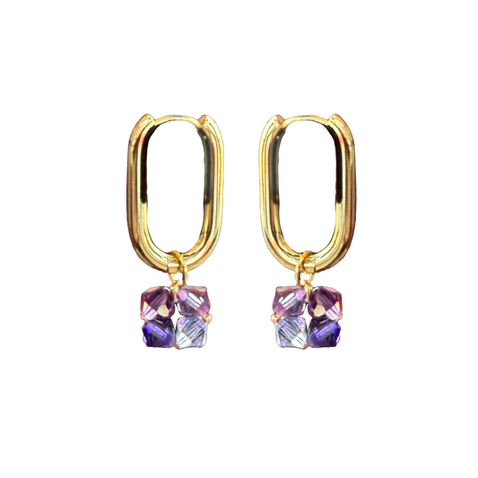 Chunky Lavender Dangle Earrings