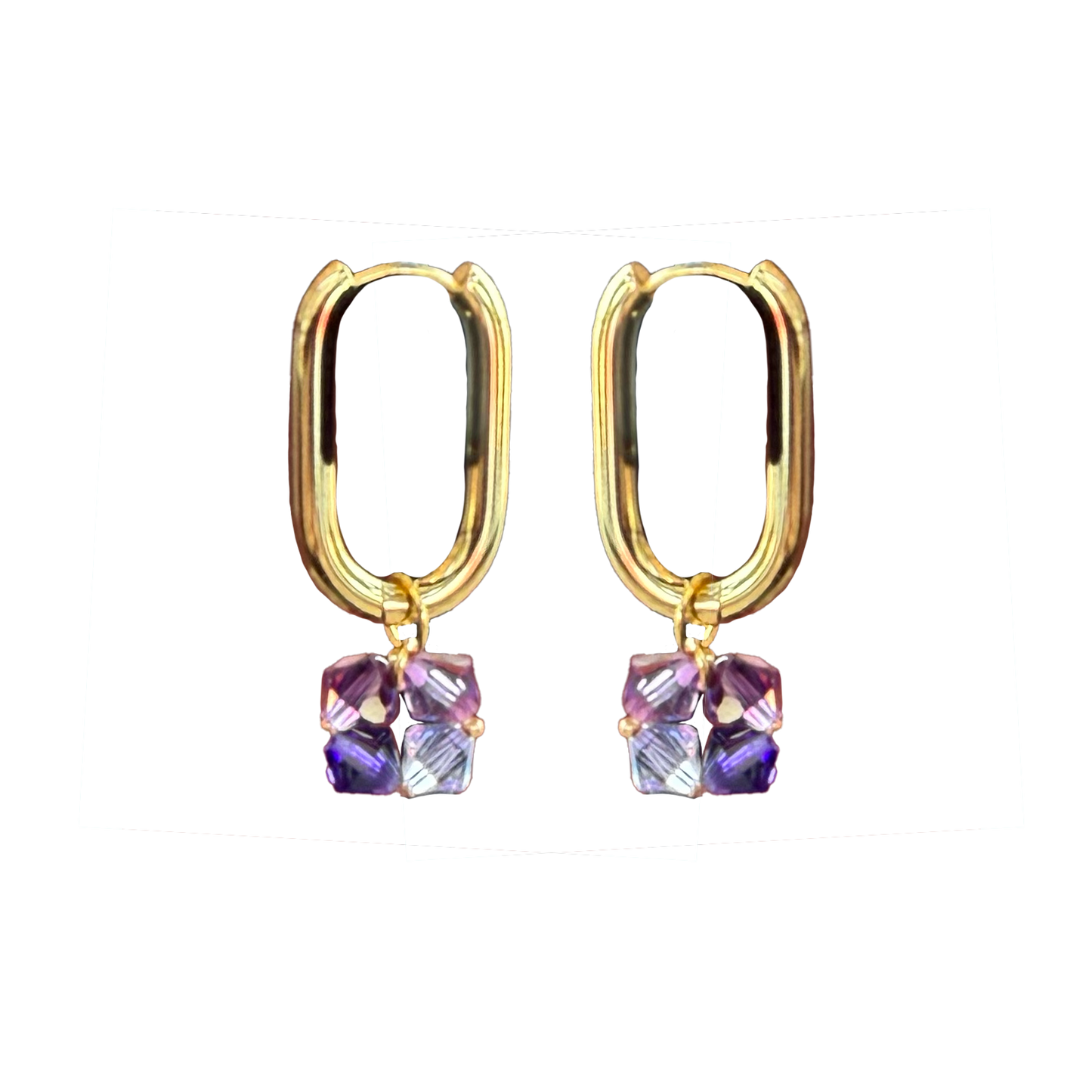 Chunky Lavender Dangle Earrings