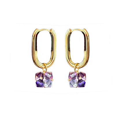 Chunky Lavender Dangle Earrings