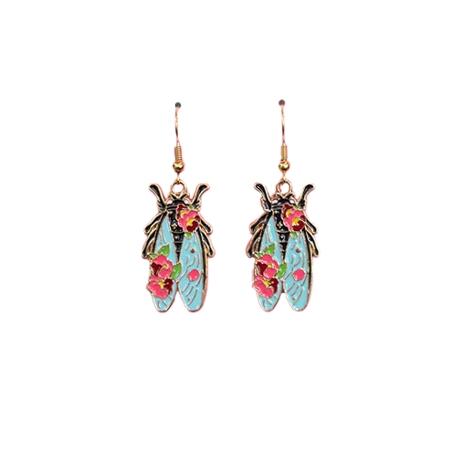 Cicada Floral Dangle Earrings