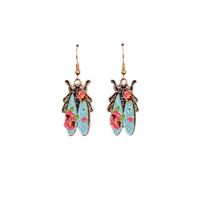 Cicada Floral Dangle Earrings