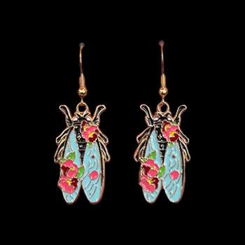 Cicada Floral Dangle Earrings