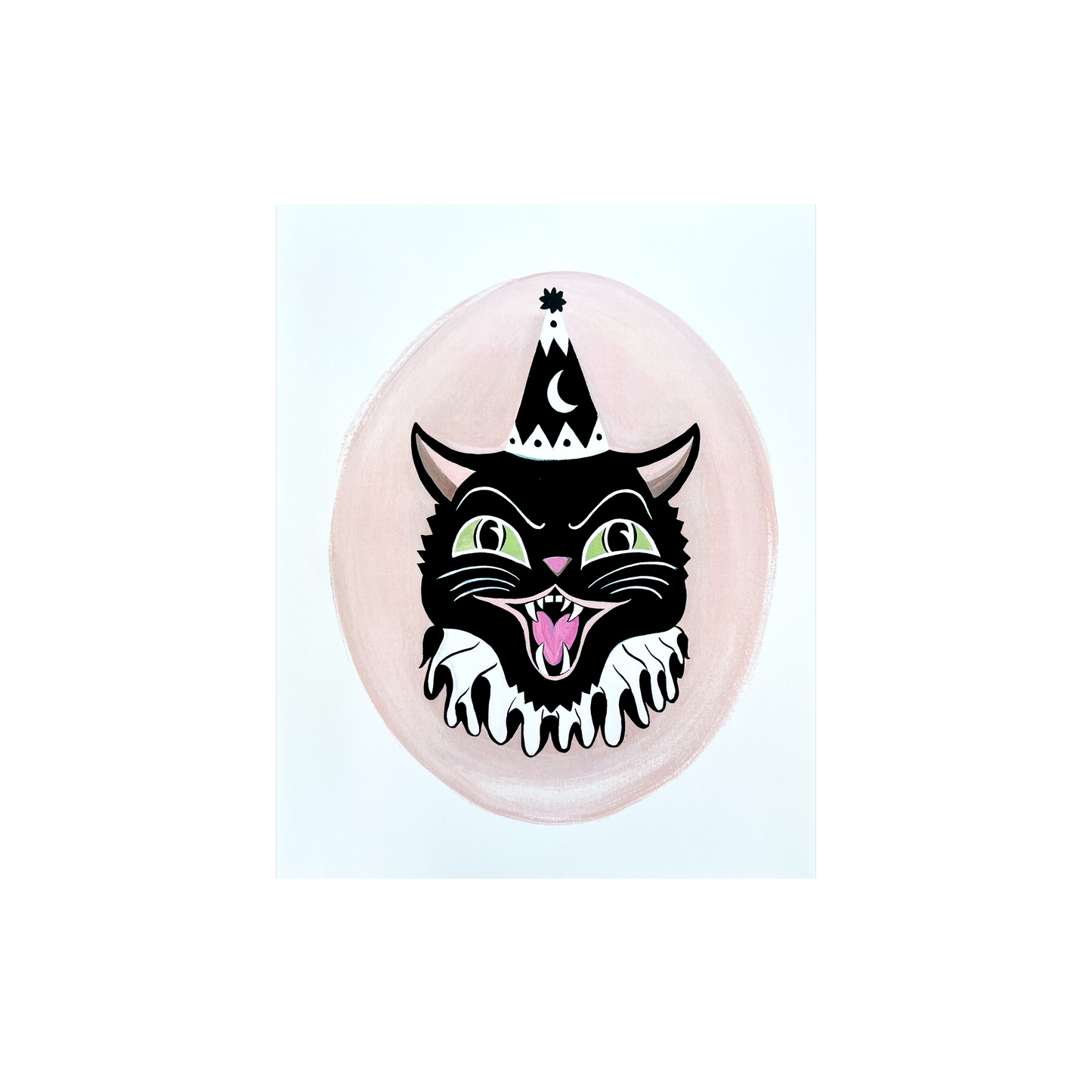 Pink Circus Cat Print