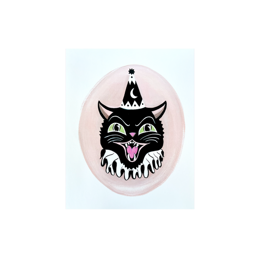 Pink Circus Cat Print