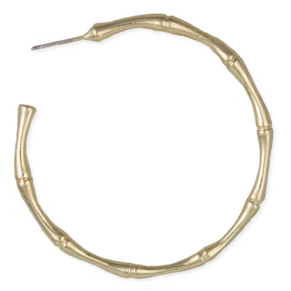 Classic Gold Bamboo Hoop Earrings
