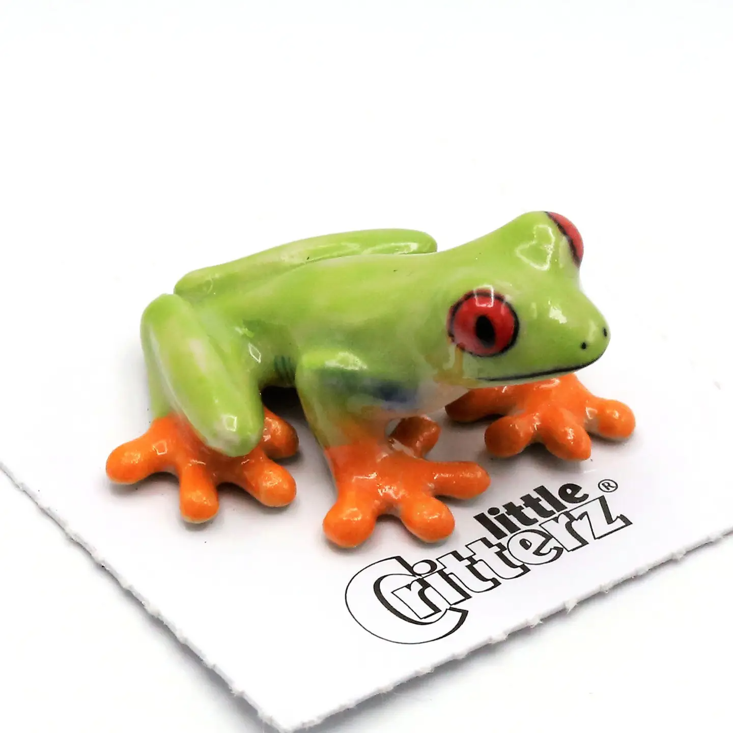 "Clinger" Red-Eyed Frog Porcelain Miniature