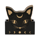 Black Cat Mystic Drink Coasters Set
