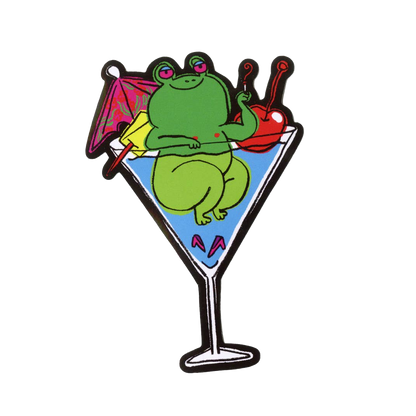 Happy Hour Frog Sticker