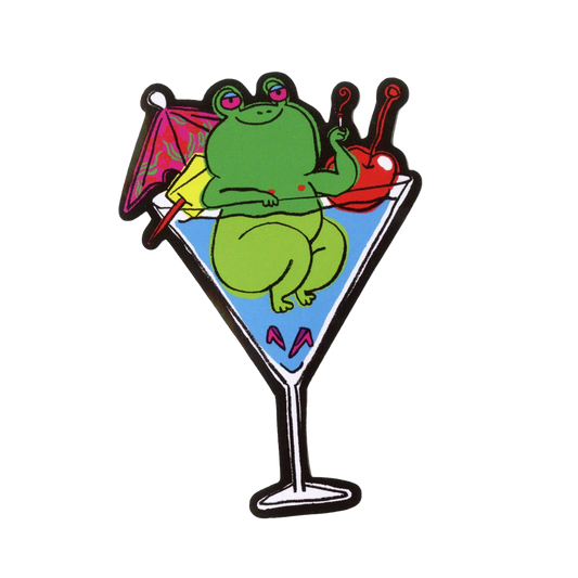 Happy Hour Frog Sticker