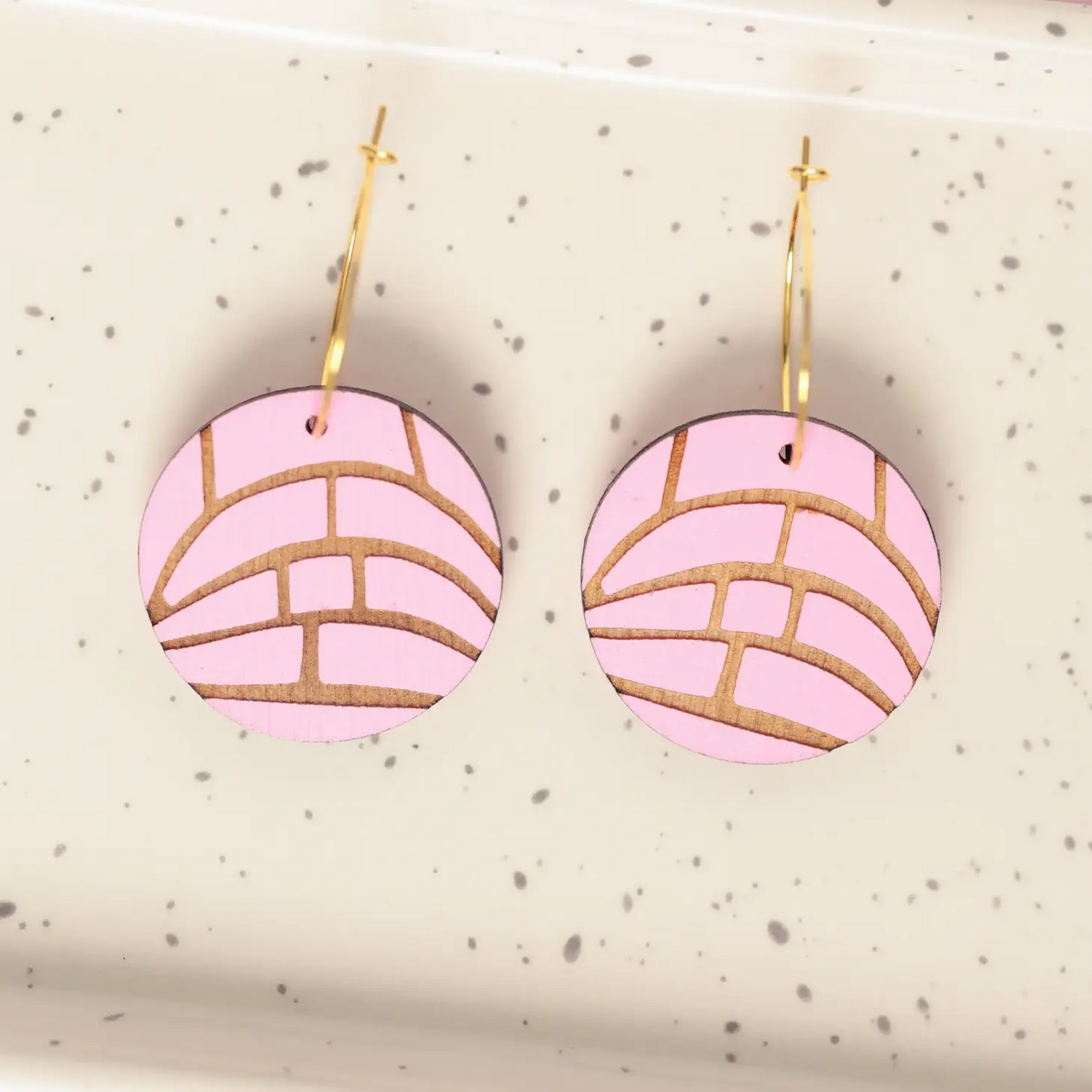 Pink Concha Dangle Earrings