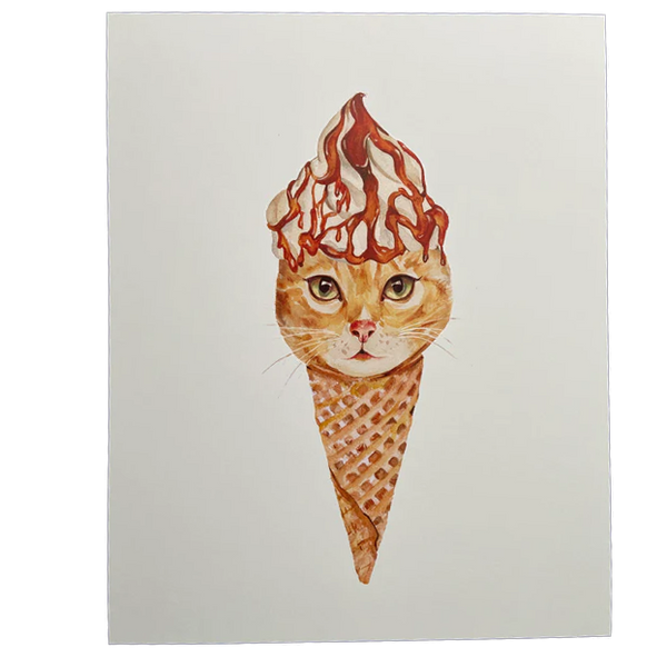 Ice Cream Cat No. 5 Art Print