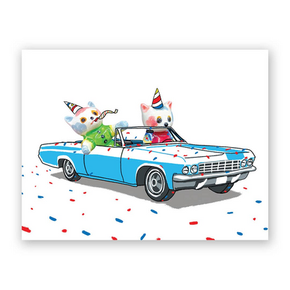 Convertible Cat Birthday Card