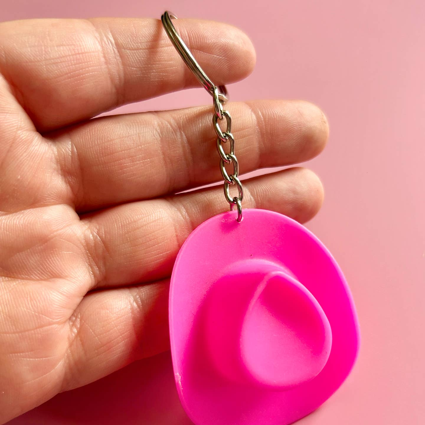 Hot Pink Cowboy Hat Keychain