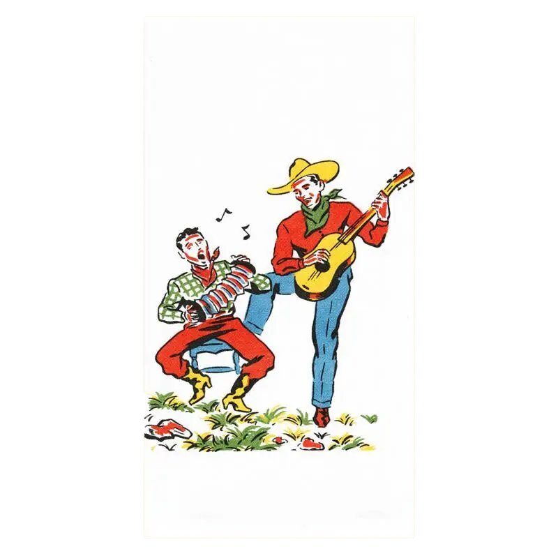 Singing Cowboys Retro Flour Sack Kitchen Towel