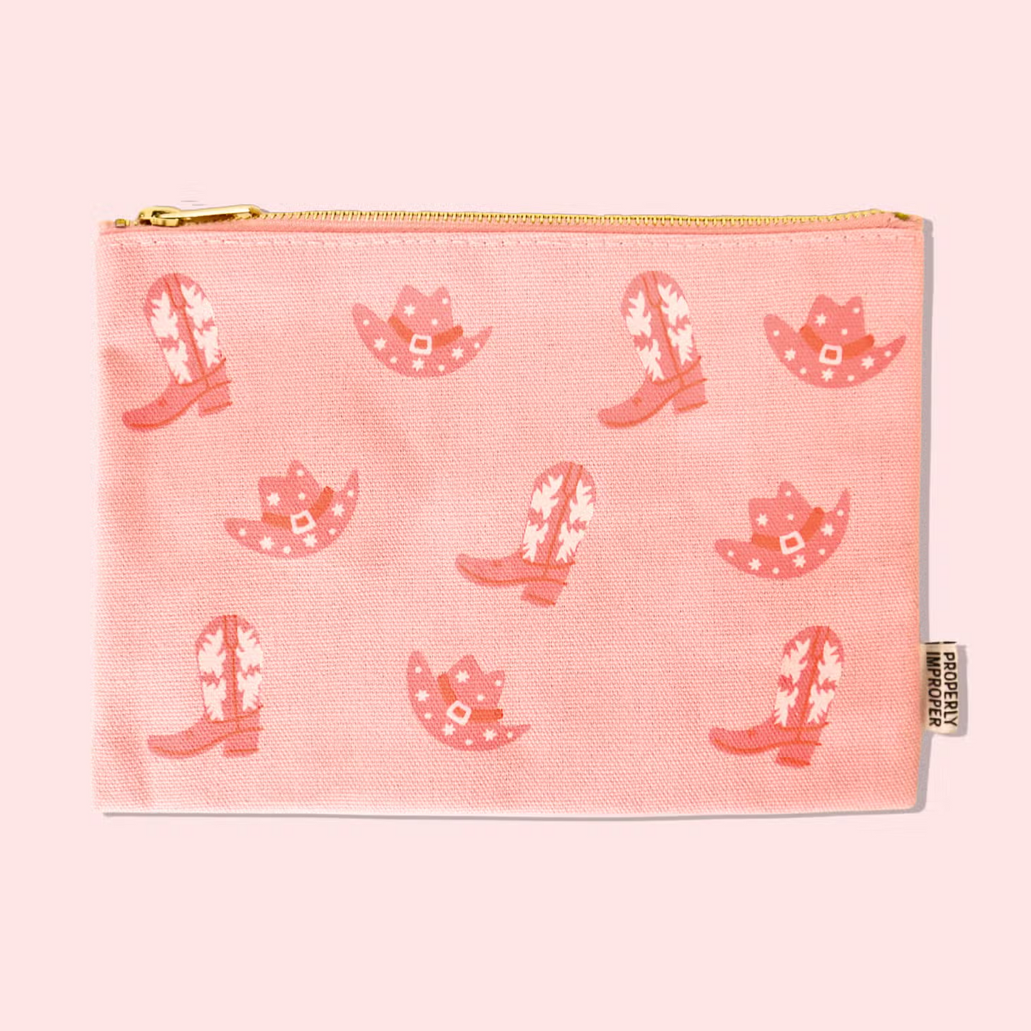 Cowgirl Hat and Boot Canvas Pouch