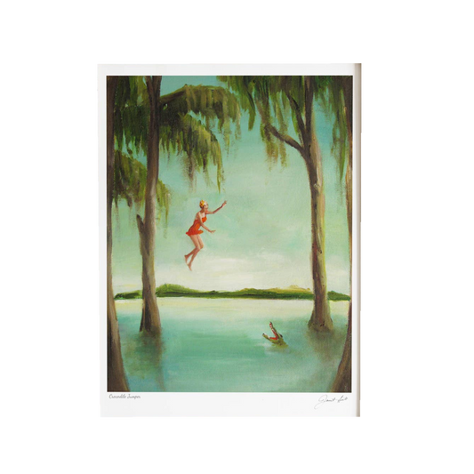 Crocodile Jumper Art Print