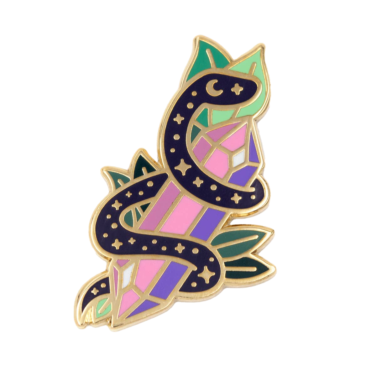 Crystal Snake Enamel Pin