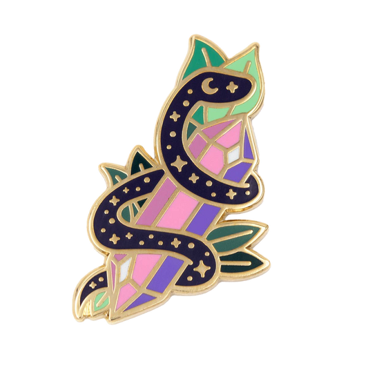 Crystal Snake Enamel Pin