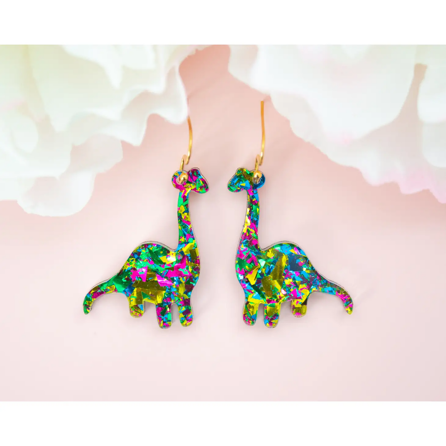 Dinosaur Confetti Dangle Earrings