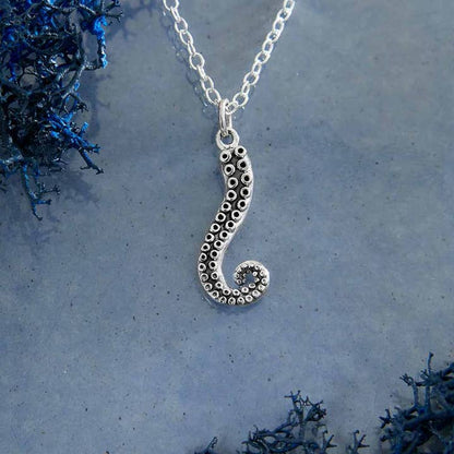 Sterling Silver Octopus Tentacle Necklace