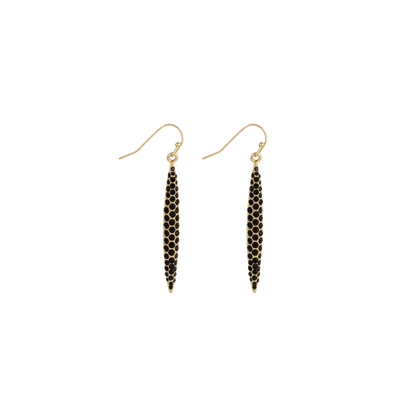 Gold & Black Crystal Dagger Earring