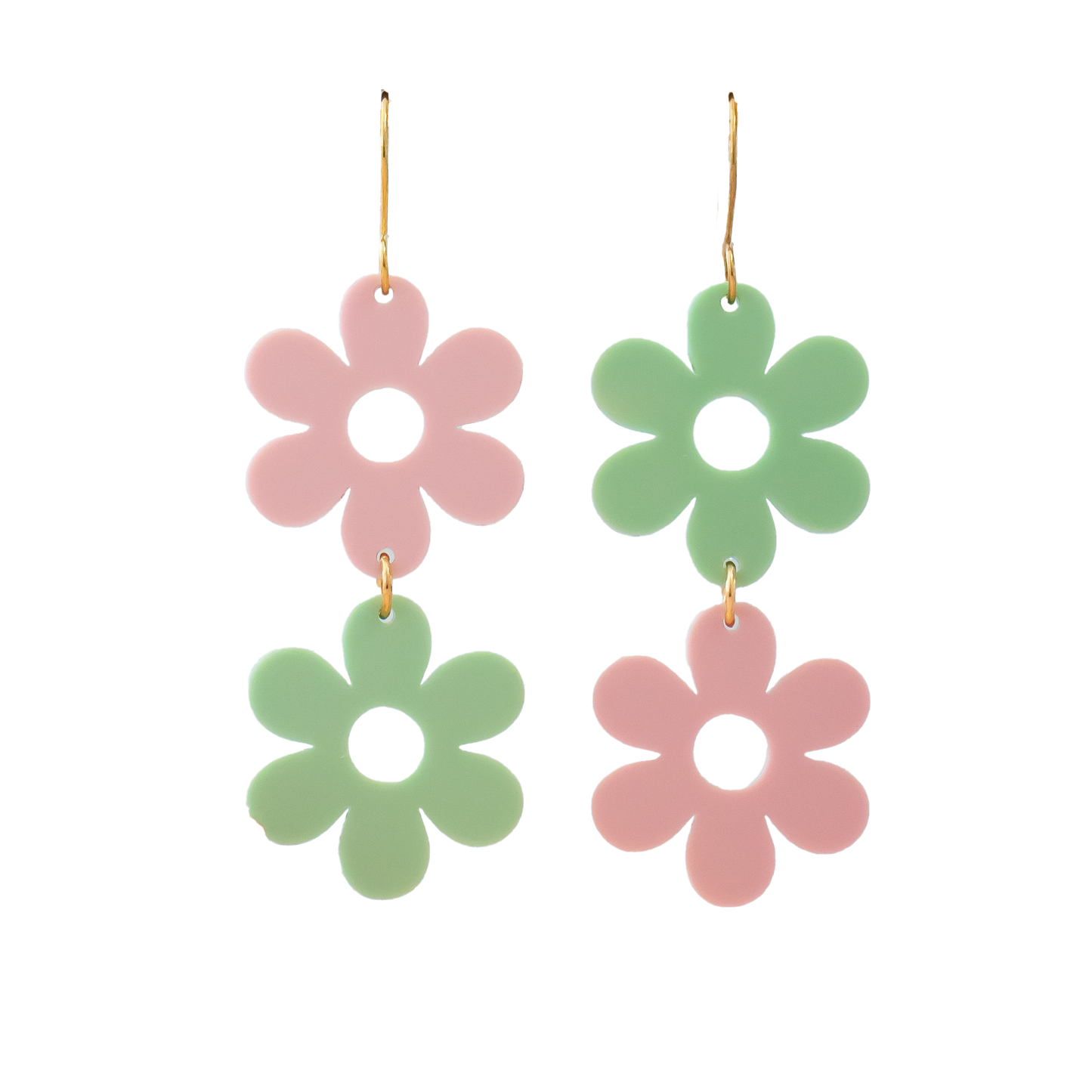 Groovy Daisy Retro Acrylic Dangle Earrings