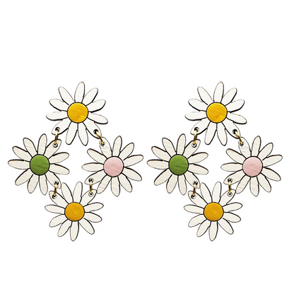 Colorful Daisy Chain Dangle Earrings