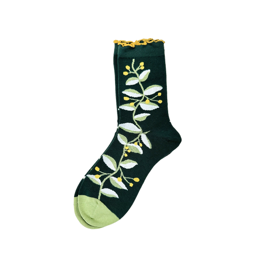 Leafy Whimsical Dark Green - Women's Socks