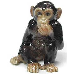 Baby Chimp Northern Rose Porcelain Mini Figurine