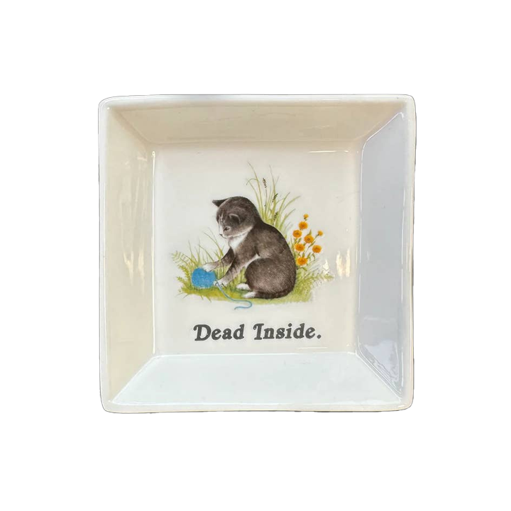 "Dead Inside." Cat Trinket Tray