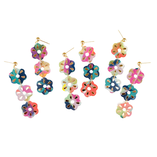 Delilah Jewel Flower Dangle Earrings